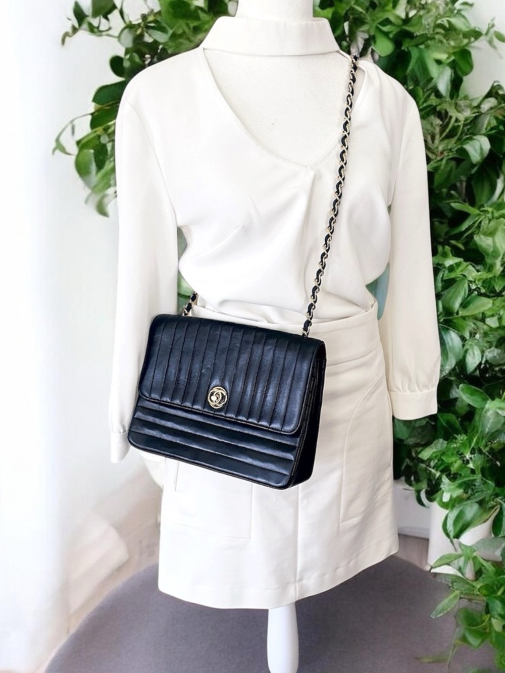 CHANEL Classic Flap Leather Mademoiselle Bag Black - Picture 8 of 16
